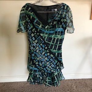 100% silk matching blouse and skirt